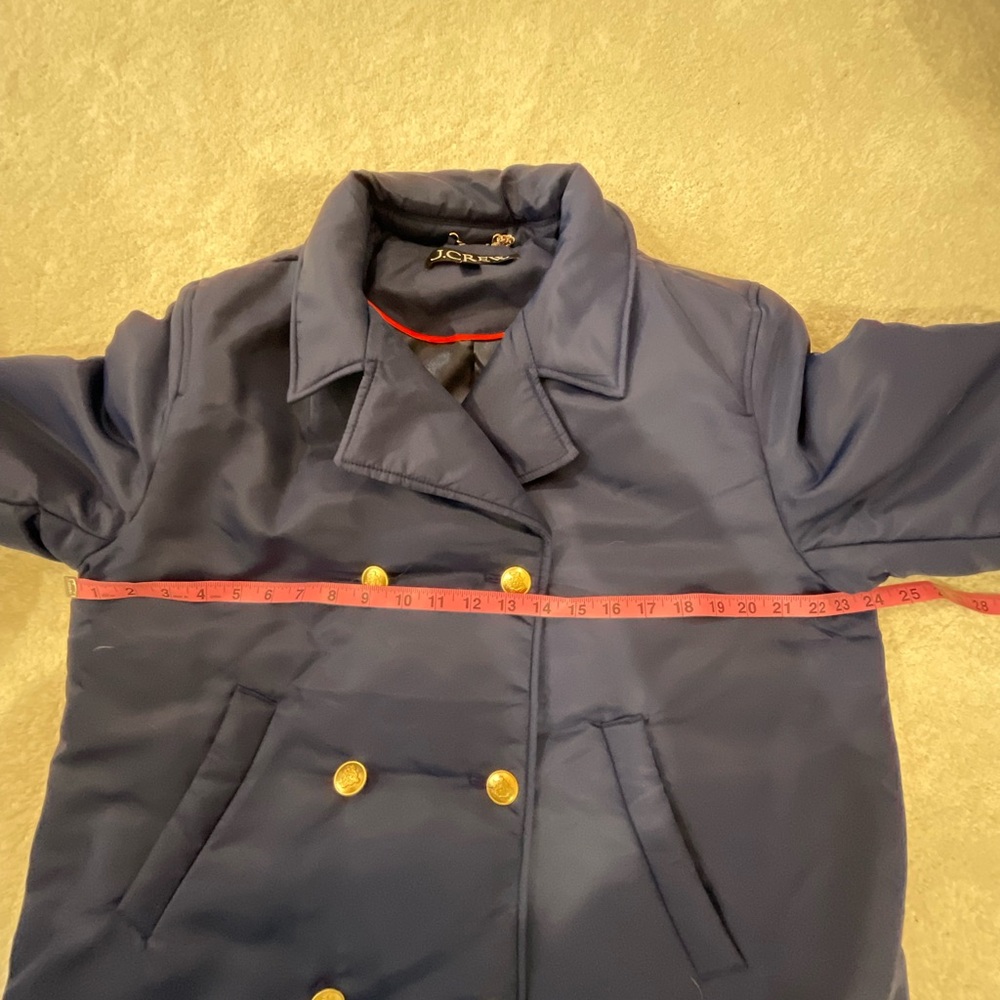 J. Crew Women's Blue Pea Coat with Gold Accents - Picture 5 of 9
